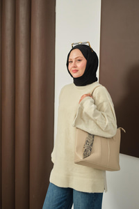 Yumoş Triko Tunik Krem