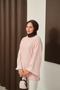 Yumoş Triko Tunik Pembe