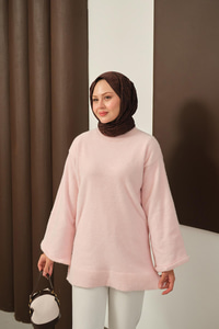 Yumoş Triko Tunik Pembe