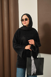 Yumoş Triko Tunik Siyah