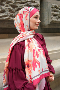 Zambak Soft Şal Bordo