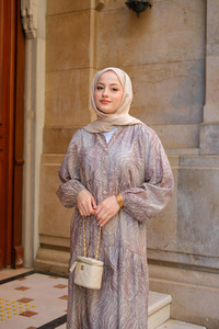 Zebra Desen Elbise  Vizon