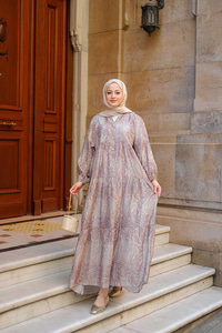 Zebra Desen Elbise  Vizon