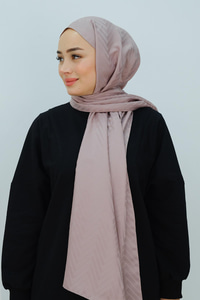 Zigzag Desen Şal Pudra