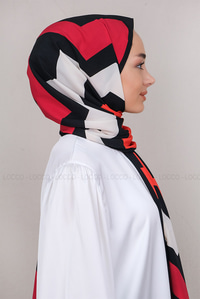 Uygun Fiyatlı ZIKZAK DESEN MEDINE IPEGI SAL KIRMIZI | Loccomoda.com 