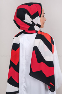 Uygun Fiyatlı ZIKZAK DESEN MEDINE IPEGI SAL KIRMIZI | Loccomoda.com 