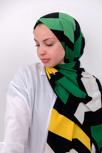 Uygun Fiyatlı ZIKZAK DESEN MEDINE IPEGI SAL YESIL | Loccomoda.com 