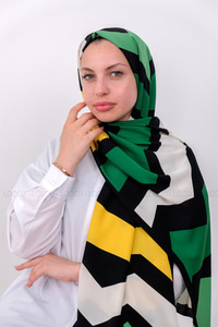 Uygun Fiyatlı ZIKZAK DESEN MEDINE IPEGI SAL YESIL | Loccomoda.com 