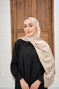 Zikzak Desen Şal Bej