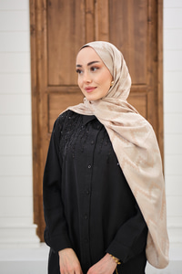 Zikzak Desen Şal Bej