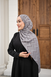 Zikzak Desen Şal Füme