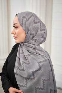 Zikzak Desen Şal Füme