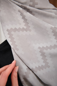 Zikzak Desen Şal Gri