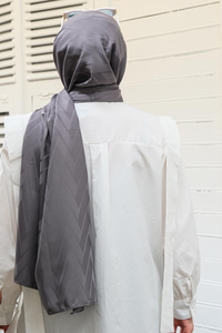 Zikzak Desen Şal Koyu Gri