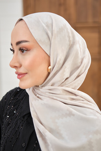 Zikzak Desen Şal Krem