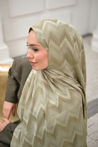 Zikzak Desen Şal Küf Yeşil