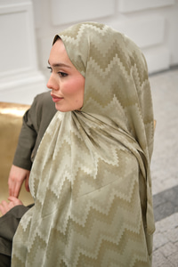 Zikzak Desen Şal Küf Yeşil