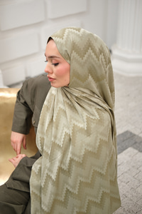 Zikzak Desen Şal Küf Yeşil