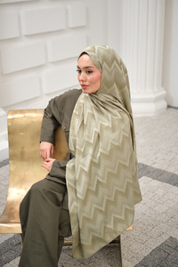 Zikzak Desen Şal Küf Yeşil