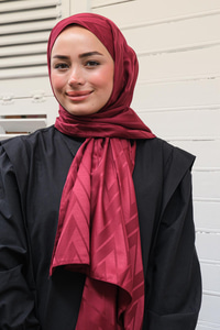 Zikzak Desen Şal Mürdüm