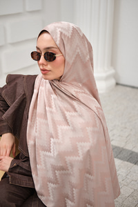 Zikzak Desen Şal Pudra