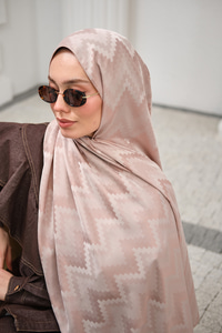 Zikzak Desen Şal Pudra