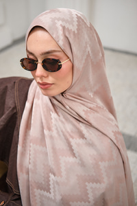 Zikzak Desen Şal Pudra