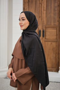 Zikzak Desen Şal Siyah