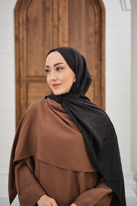 Zikzak Desen Şal Siyah