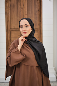 Zikzak Desen Şal Siyah