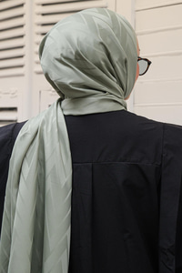 Zikzak Desen Şal Su Yeşil