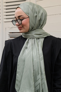 Zikzak Desen Şal Su Yeşil