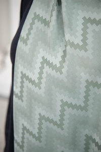 Zikzak Desen Şal Su Yeşil