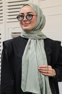 Zikzak Desen Şal Su Yeşil