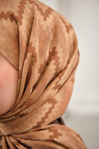 Zikzak Desen Şal Taba