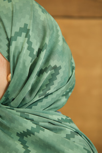 Zikzak Desen Şal Yeşil