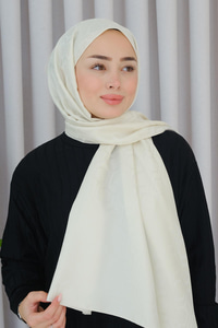 Zincir Desen Jakar Şal Ekru