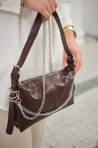 Zincir Detay Çanta Bordo