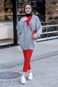 Uygun Fiyatlı ZINCIR DETAY HIRKA GRI | Loccomoda.com 