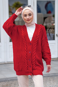 Uygun Fiyatlı ZINCIR DETAY HIRKA KIRMIZI | Loccomoda.com 