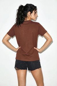 %100 Organik Pamuk Derin V Yakalı Comfort Fit T-Shirt 60602066 - Kahverengi T-SHİRT modelleri