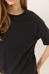 %100 Organik Pamuk Relaxed Fit Yuvarlak Yakalı T-Shirt 60602050 - Siyah