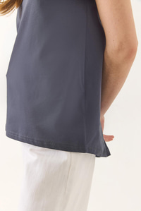 %100 Organik Pamuklu Comfort Fit Arkası Uzun Basic T-shirt 60602049 - Antrasit