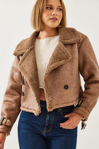 Aller Detay Crop Lamine Mont 2612 60351246 - Camel