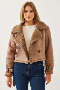Aller Detay Crop Lamine Mont 2612 60351246 - Camel