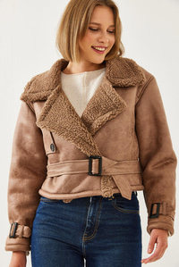 Aller Detay Crop Lamine Mont 2612 60351246 - Camel