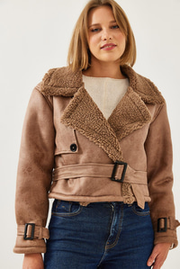 Aller Detay Crop Lamine Mont 2612 60351246 - Camel