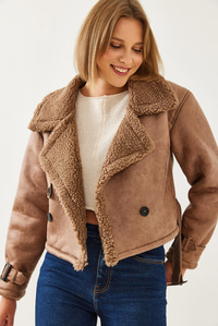 Aller Detay Crop Lamine Mont 2612 60351246 - Camel