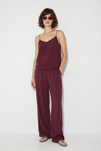 Askılı Dokuma Modal Bluz Pantolon Alt-Üst Takım 9298 60281024 - Koyu Bordo ALT - ÜST TAKIM modelleri