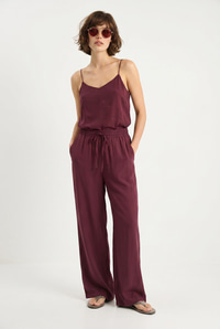 Askılı Dokuma Modal Bluz Pantolon Alt-Üst Takım 9298 60281024 - Koyu Bordo ALT - ÜST TAKIM modelleri